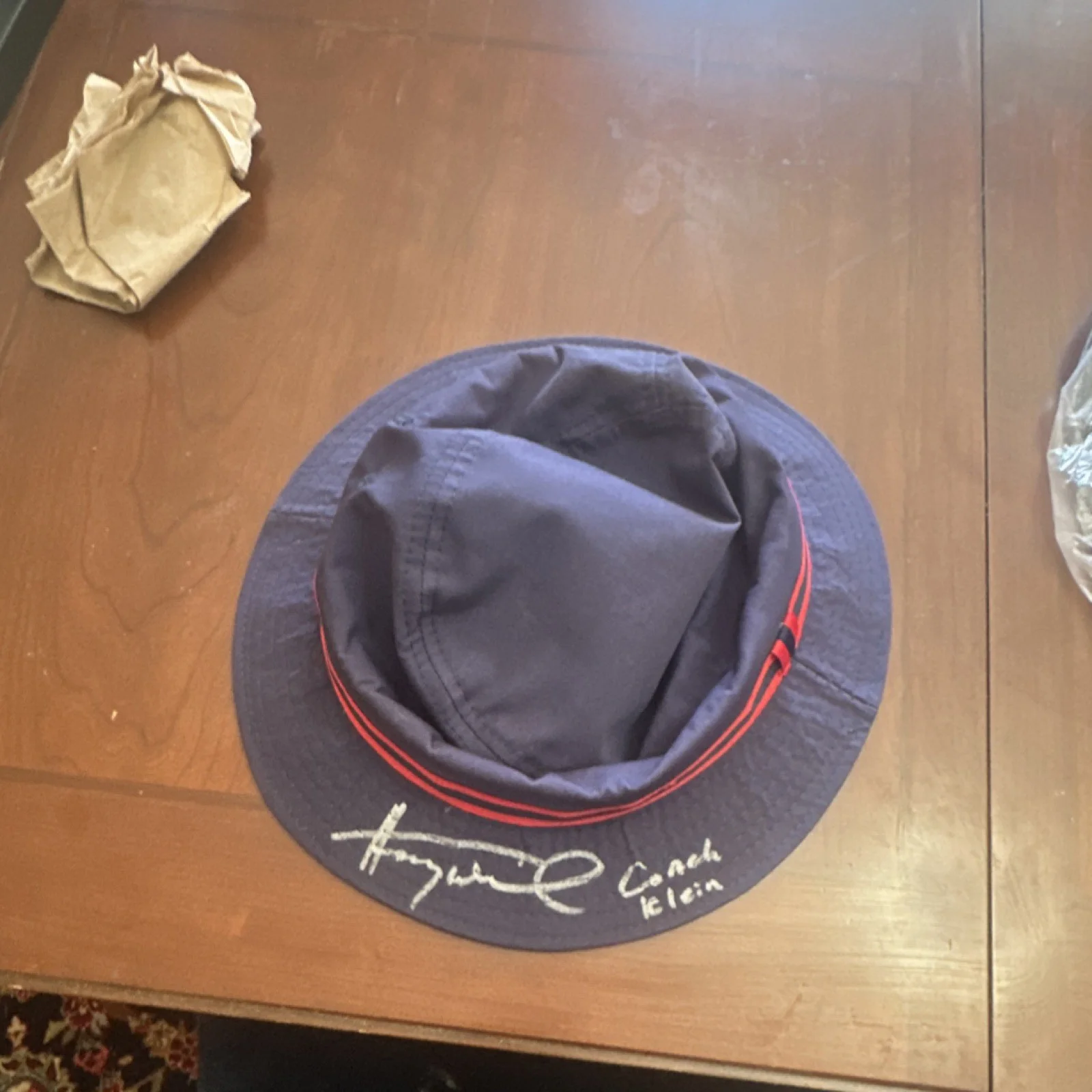 Dorfman Pacific Autographed Coach Klein Bucket Hat Original Movie Memorabilia, image 2
