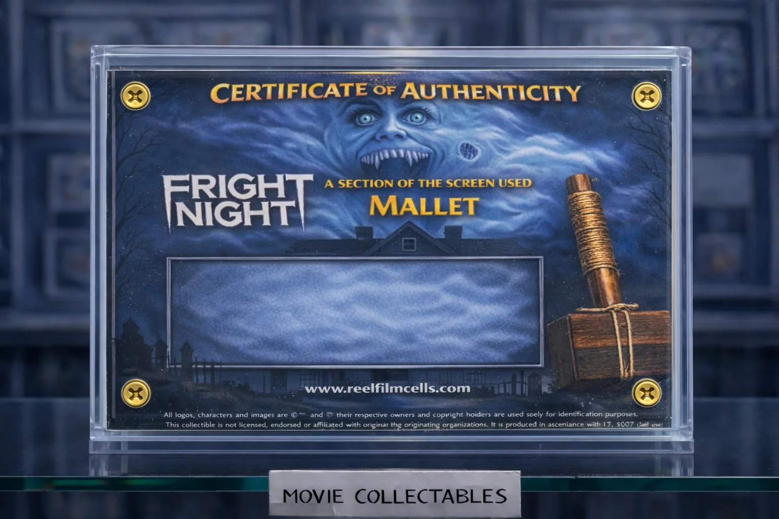 Fright Night Screen Used Mallet Fragment Display – Horror Movie Prop Collectible, image 2