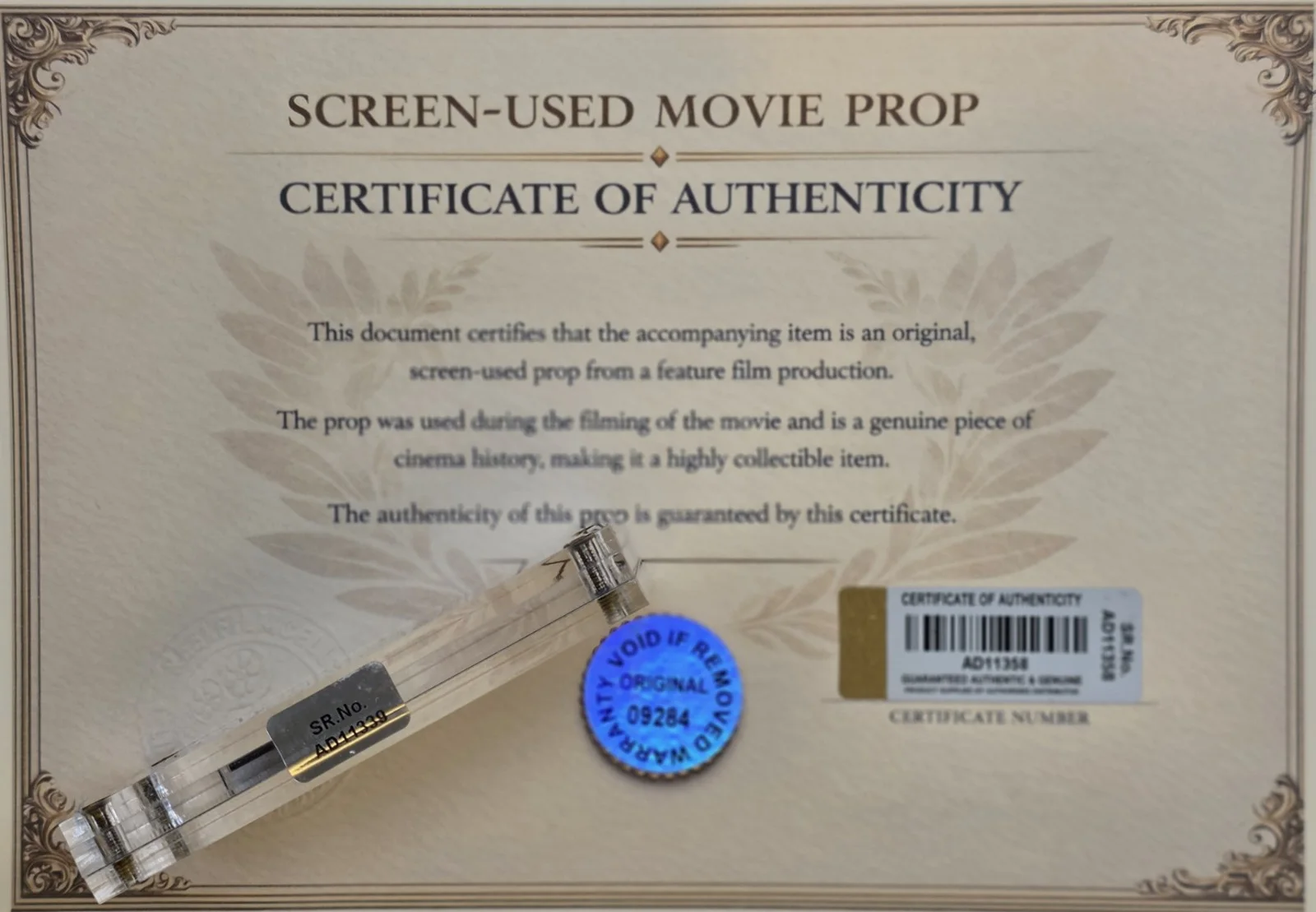 Game of Thrones Tyrion Lannister Armor Swatch Display – Screen Used COA, изображение 4