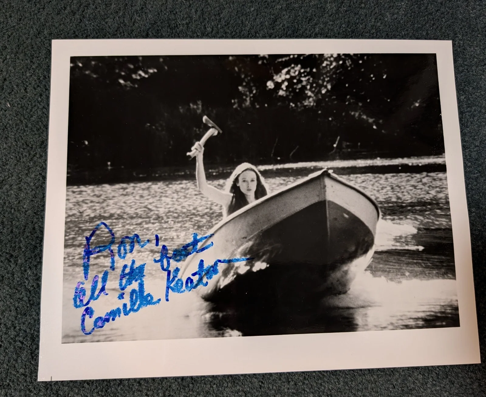 Camille Keaton — CAMILLE KEATON w/AXE! AUTOGRAPHED PHOTO! I SPIT ON YOUR GRAVE! REVENGE HORROR!