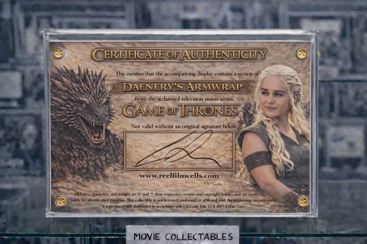 Screen-Used Daenerys Arm Wrap Fragment – Game of Thrones Prop Display – COA, image 2