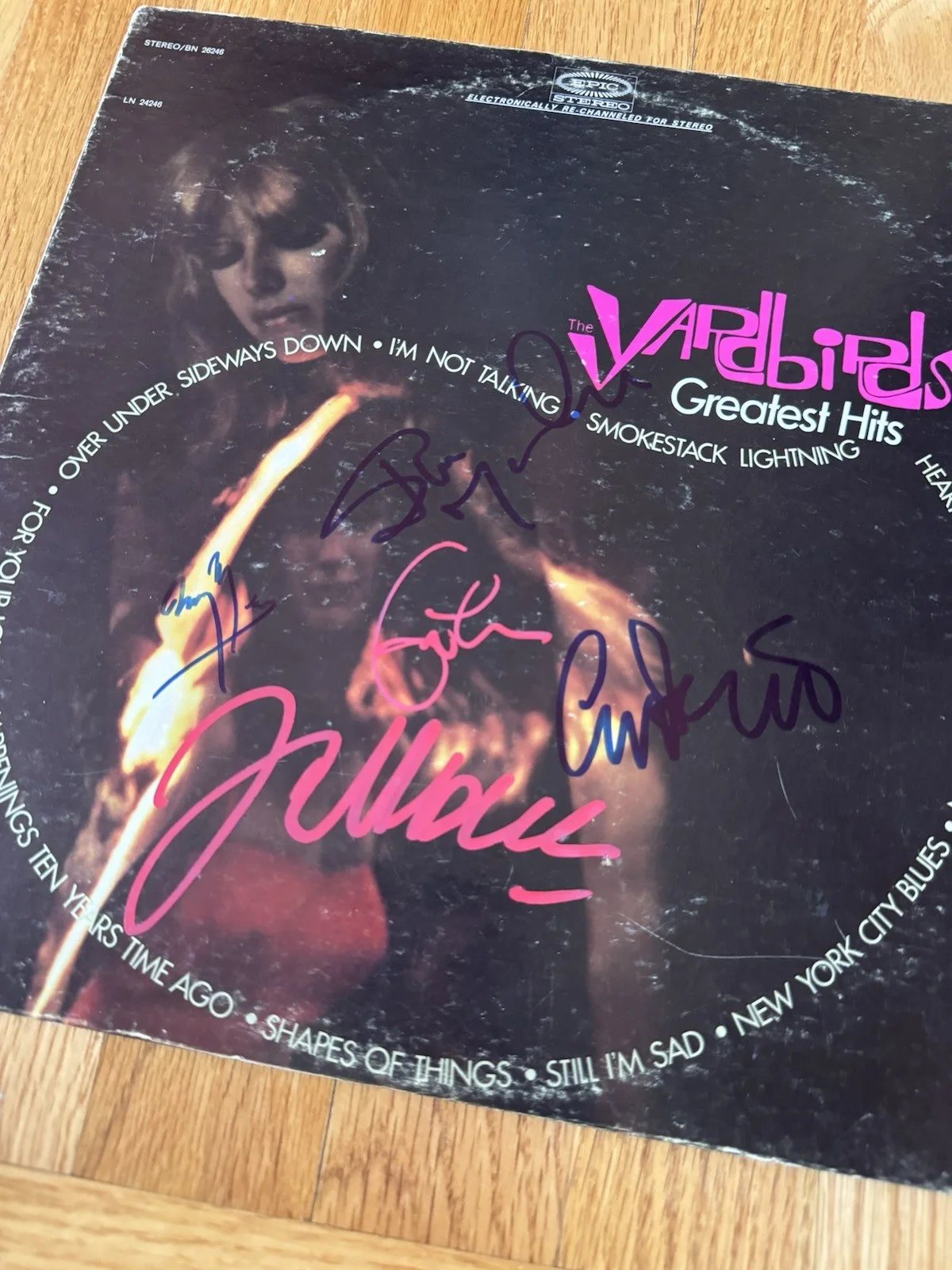 Rare Signed Yardbirds LP Dreja McCarty Jimmy Page Jeff Beck Clapton Beckett, image 2