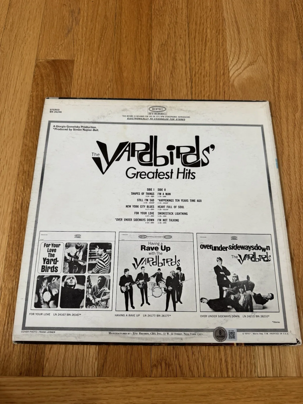Rare Signed Yardbirds LP Dreja McCarty Jimmy Page Jeff Beck Clapton Beckett, image 3