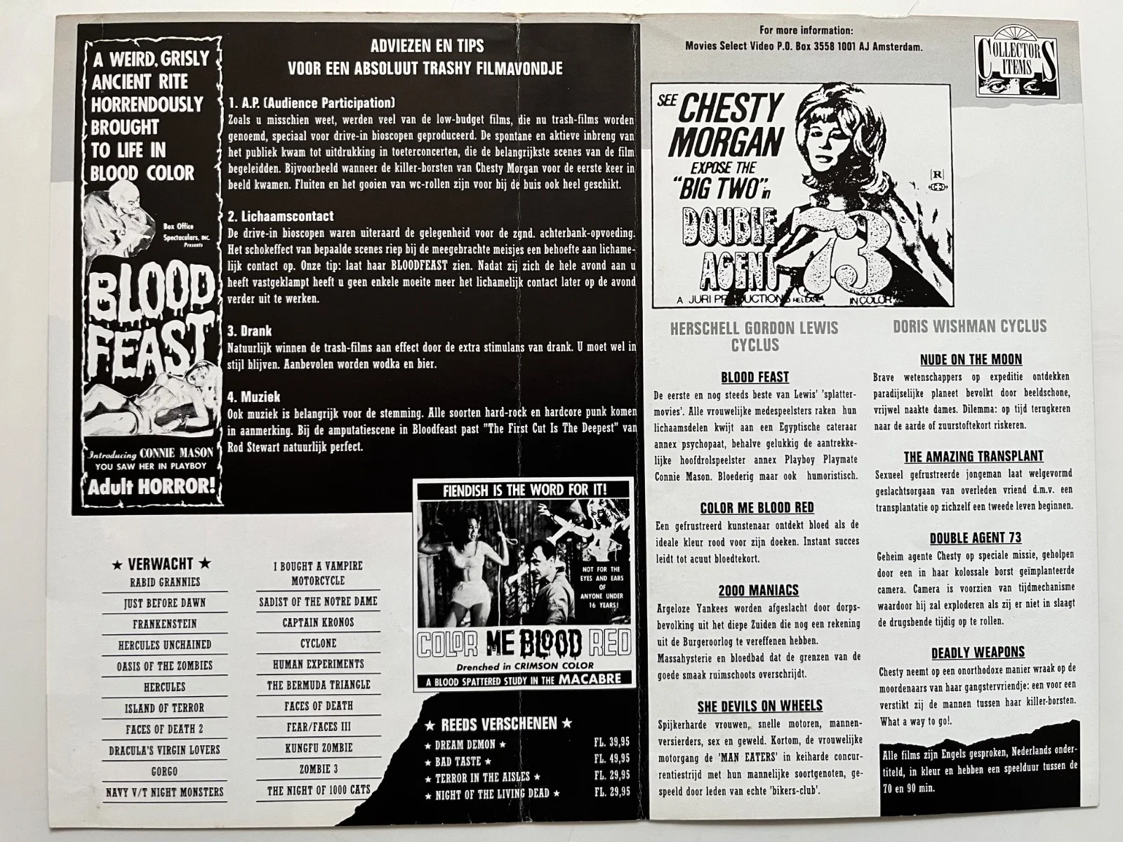 VHS VIDEO SLEEVE - COLOR ME BLOOD RED (1965) - SLEEVE ONLY - DUTCH, image 2