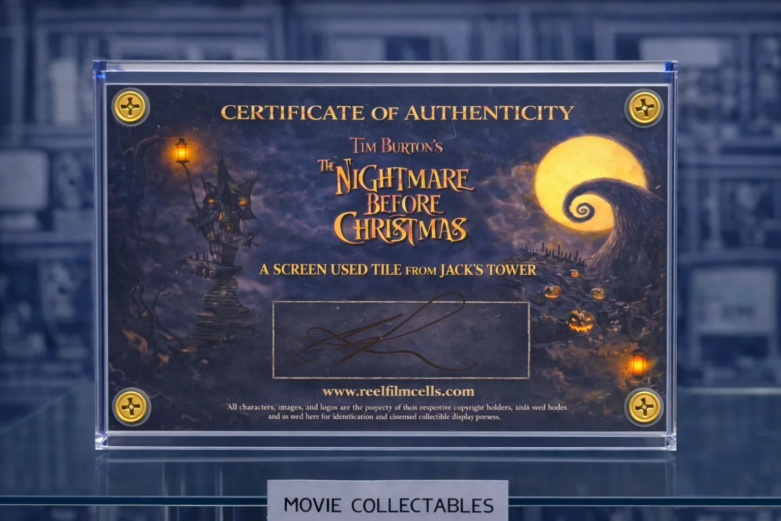 Screen-Used Jack’s Tower Tile – The Nightmare Before Christmas Prop With COA, image 2