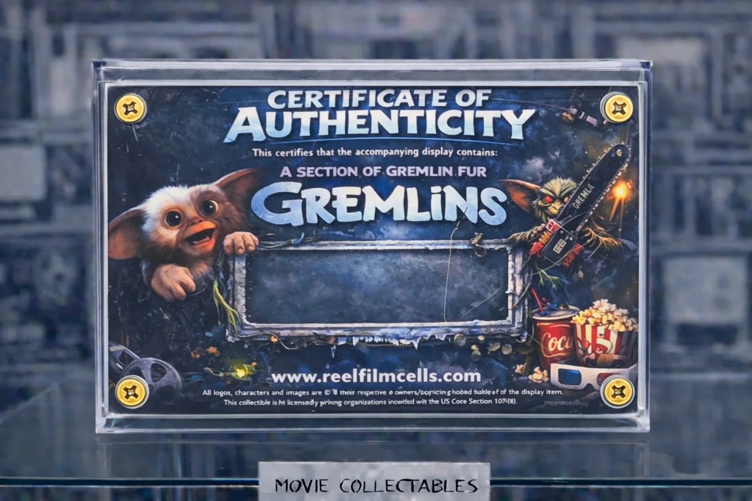 Screen-Used Gremlin Fur Relic – Gremlins Movie Prop Display – With COA, image 2
