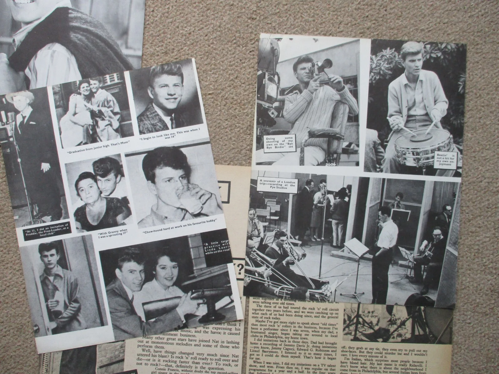 Bobby Rydell. Original 1962 articles with pics + Full page 10 x 8", image 2