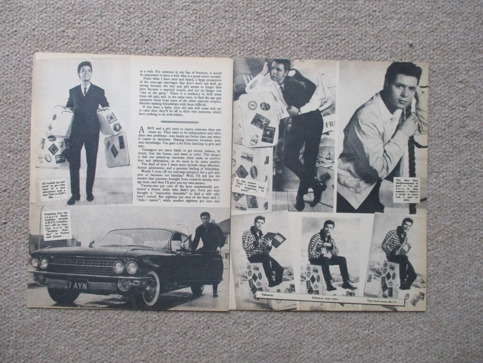 Cliff Richard - The Girl That I Marry. Original 4 page article from the 1960s., image 2