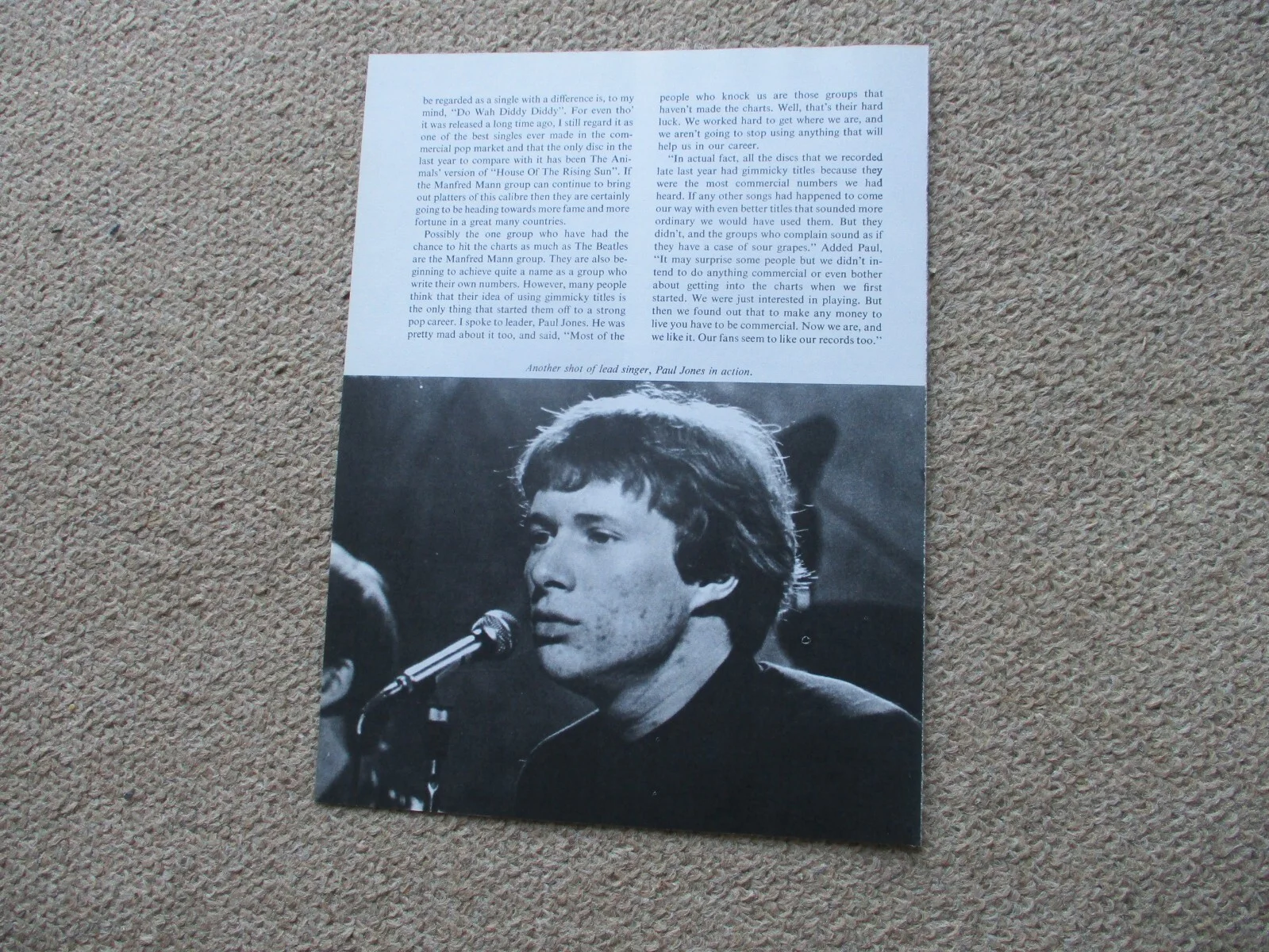 Manfred Mann - The Musical Manfreds. Original 3 page article from the 1960s., изображение 2