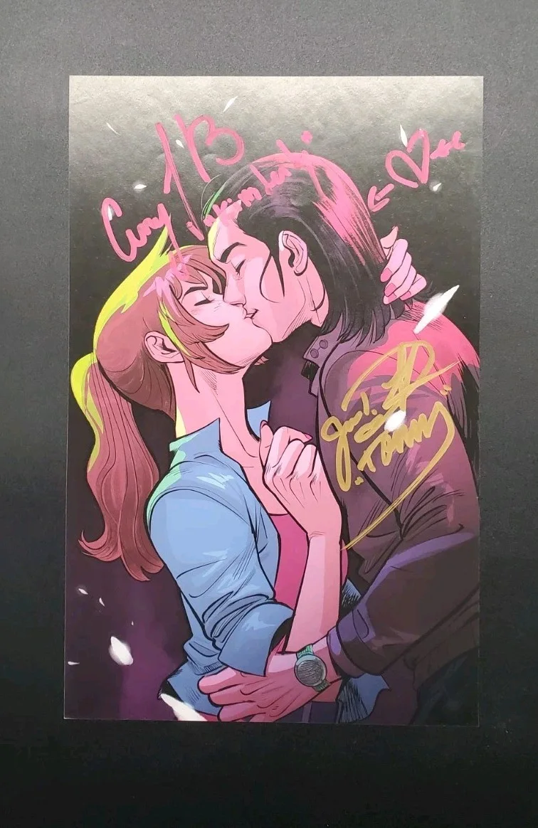 Amy Jo Johnson - Jason David Frank — Mighty Morphin Power Rangers Comic Book Page Signed 2X Jason David Frank & AJJ, изображение 2