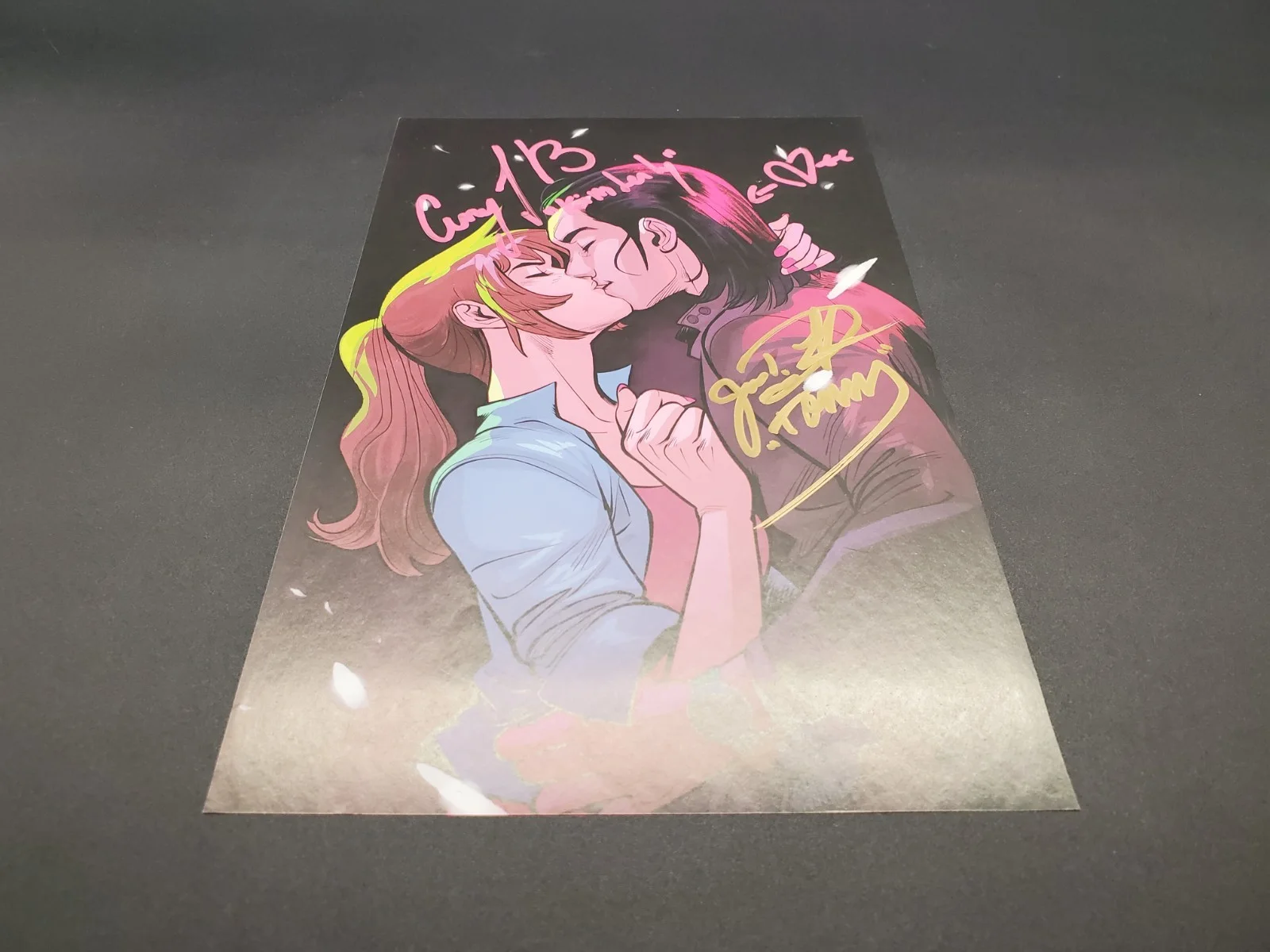 Amy Jo Johnson - Jason David Frank — Mighty Morphin Power Rangers Comic Book Page Signed 2X Jason David Frank & AJJ, изображение 3