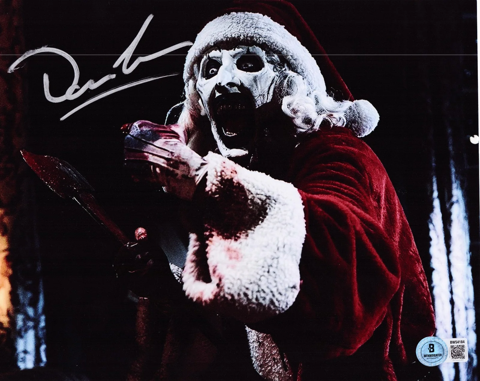 Damien Leone — Damien Leone Signed Terrifier Art the Clown 8x10 Photo w/Beckett BAS BW54184