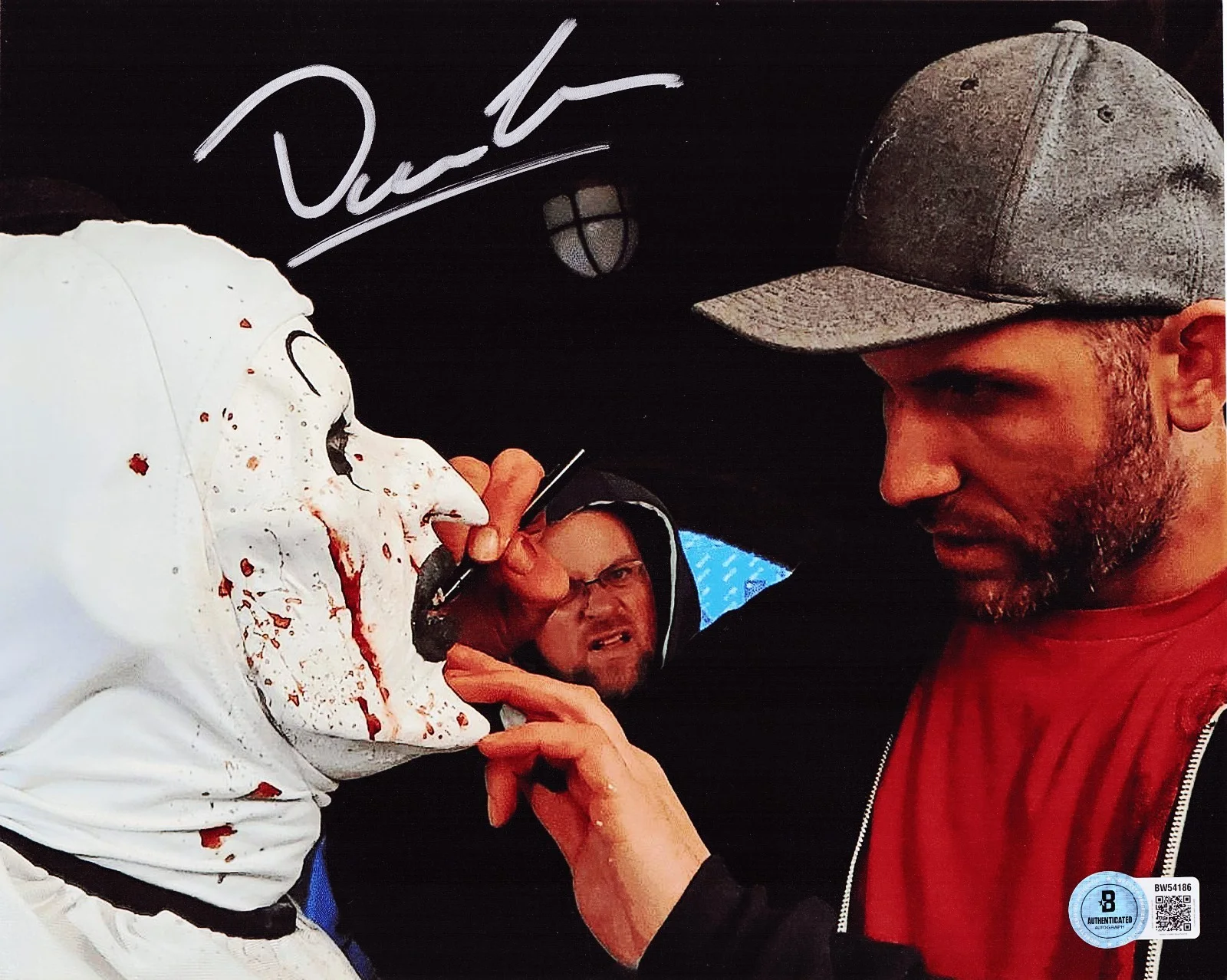 Damien Leone — Damien Leone Signed Terrifier Art the Clown 8x10 Photo w/Beckett BAS BW54186