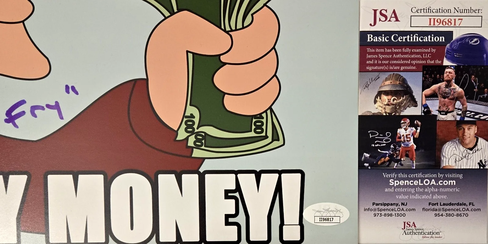 BILLY WEST — Billy West Signed Photo Philip Fry Futurama Autograph Meme 11x14 JSA COA 817, изображение 2