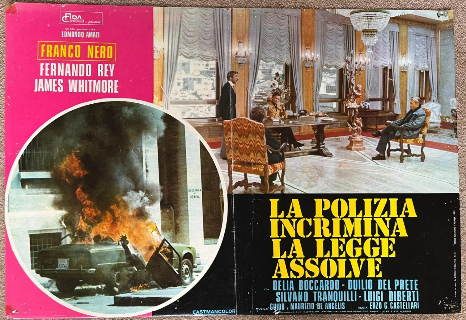 Alfa Romeo Giulia Polizia Original Italian Movie Film Poster 1973 66cm x 44cm, изображение 4