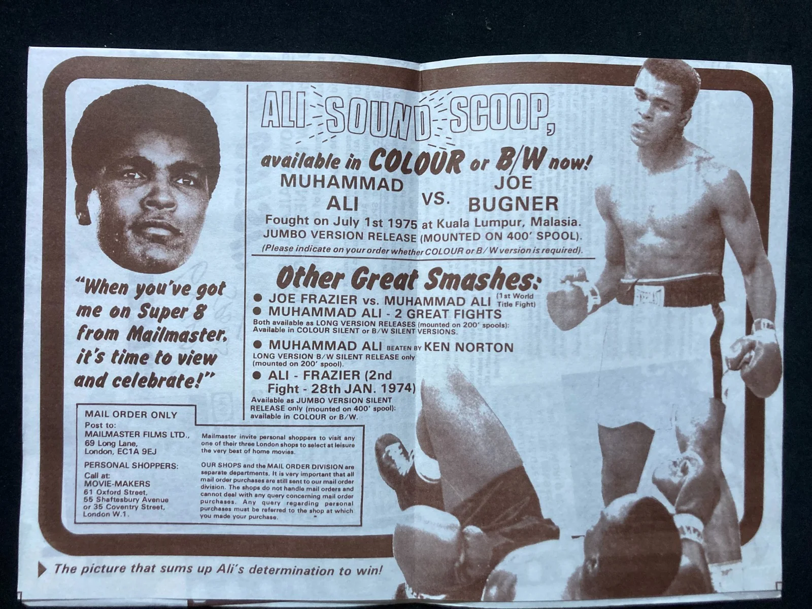 Vintage 1970's Cassius Clay / Muhammad Ali Boxing Super 8 Home Movie Flyer, изображение 4