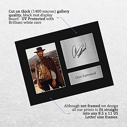 Clint Eastwood Autographed Picture - Movie Memorabilia Gift, US Letter Size, изображение 4
