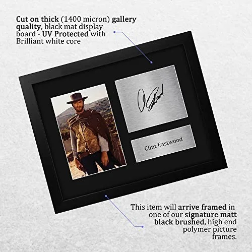 Framed Clint Eastwood Autographed Picture - Movie Memorabilia Gift, US Letter Si, изображение 4