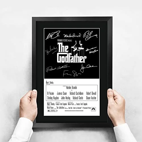 Framed Godfather Part 1 Poster - Al Pacino & Marlon Brando Autographed Gift - 16, image 4