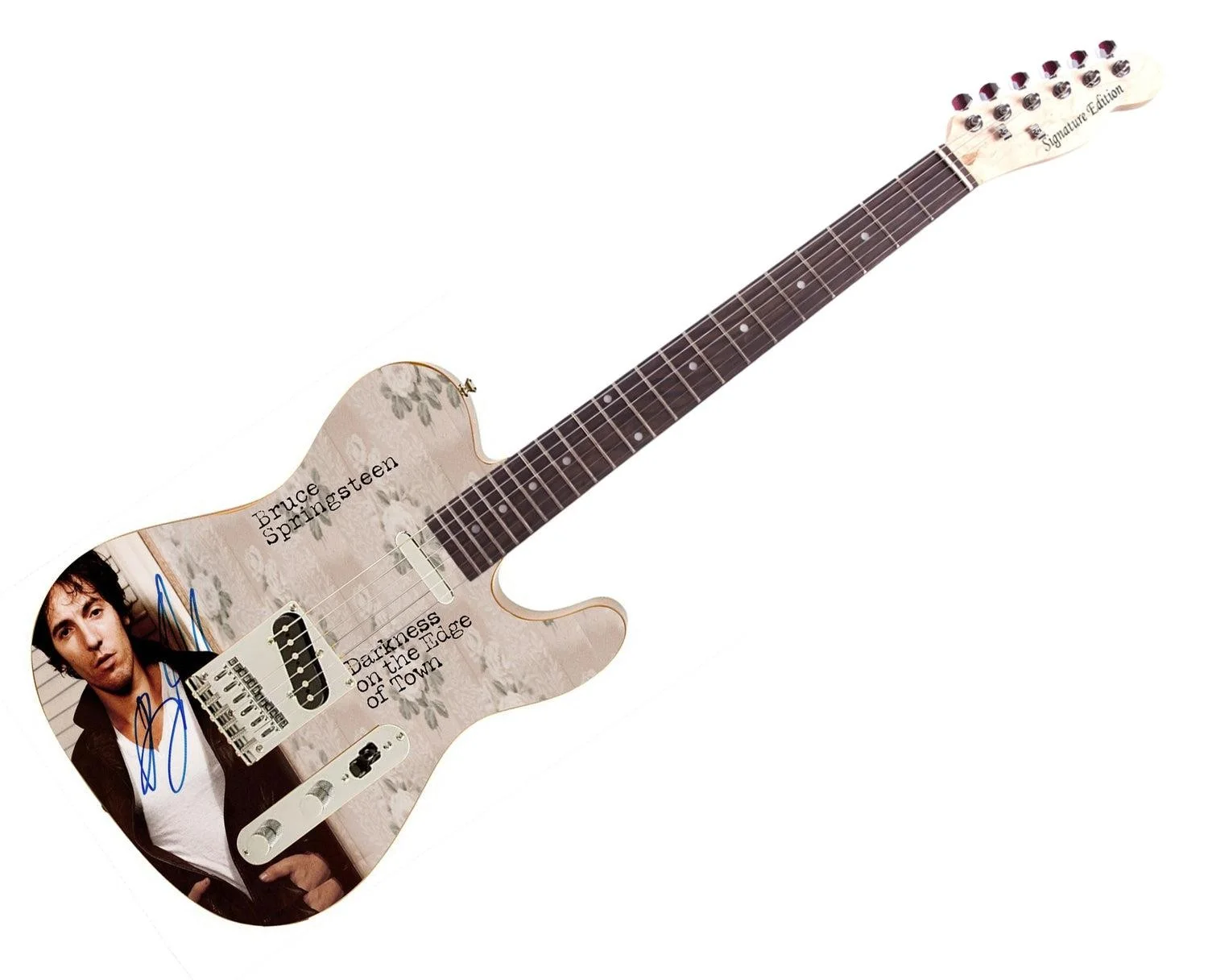 Bruce Springsteen Signed Darkness on Edge of Town Graphics Guitar, image 3