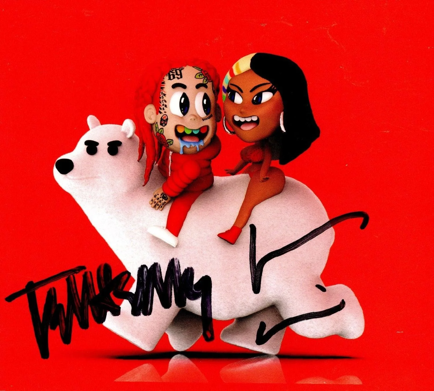 Tekashi 69 6ix9ine & Nicki Minaj Autographed Trollz CD Signed, image 2