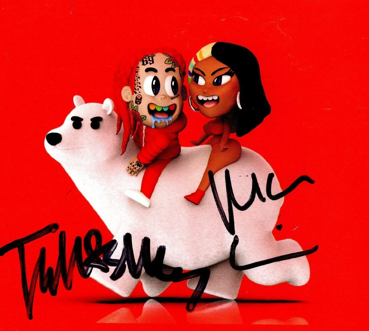 Tekashi 69 6ix9ine & Nicki Minaj Autographed Trollz CD Signed, image 3