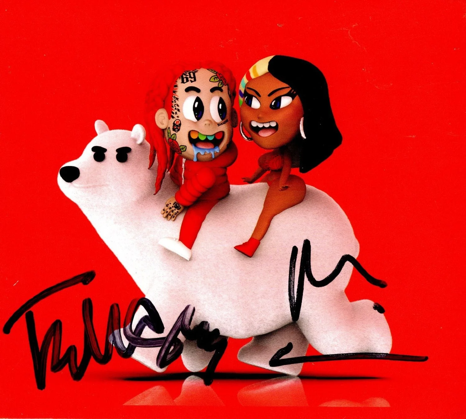 Tekashi 69 6ix9ine & Nicki Minaj Autographed Trollz CD Signed, image 4