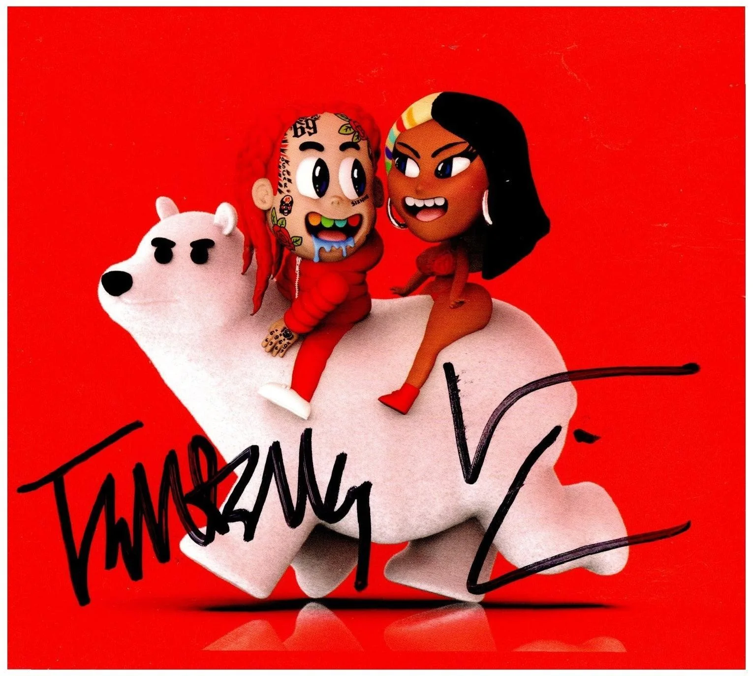 Tekashi 69 6ix9ine & Nicki Minaj Autographed Trollz CD Signed, image 5
