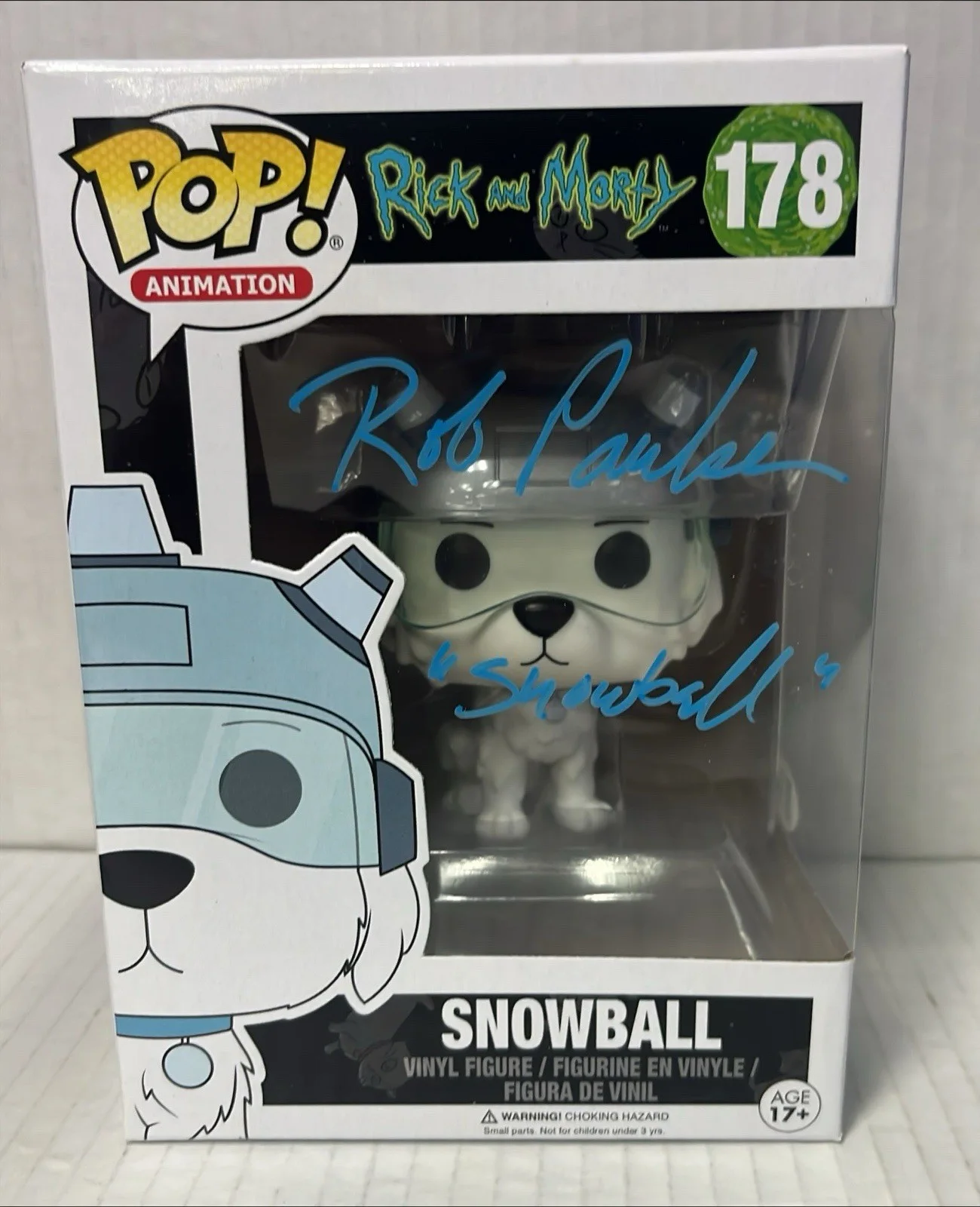 ROB PAULSEN SIGNED FUNKO POP #178 RICK AND MORTY SNOWBALL BECKETT, image 2