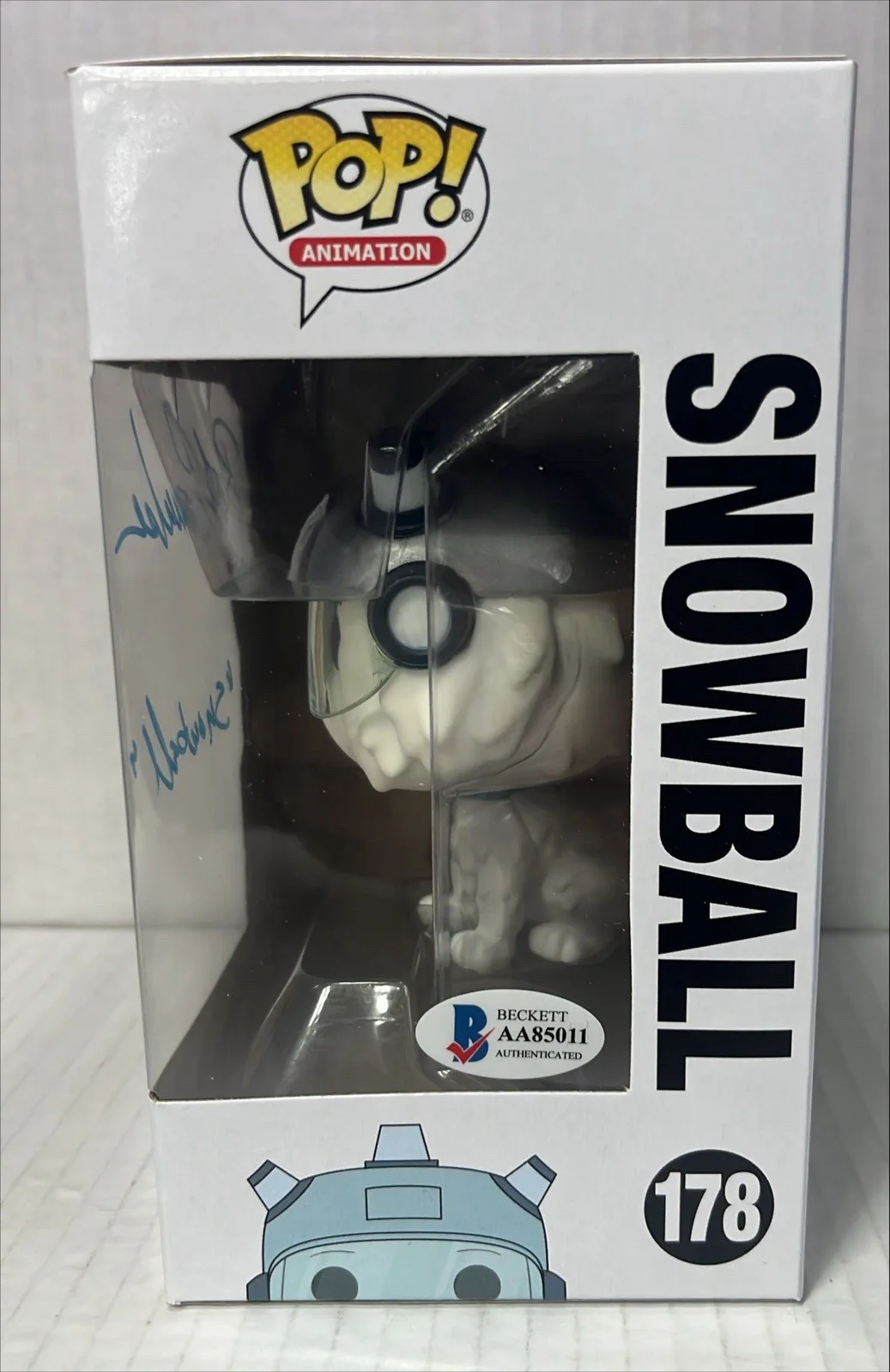 ROB PAULSEN SIGNED FUNKO POP #178 RICK AND MORTY SNOWBALL BECKETT, image 3