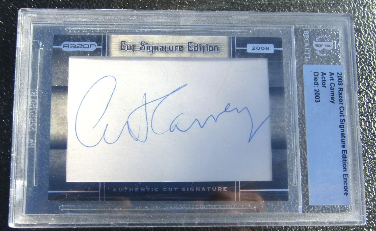 Art Carney — 2008 Beckett Razor Cut Siganture Edition Encore ART CARNEY Autograph LOOK, image 2