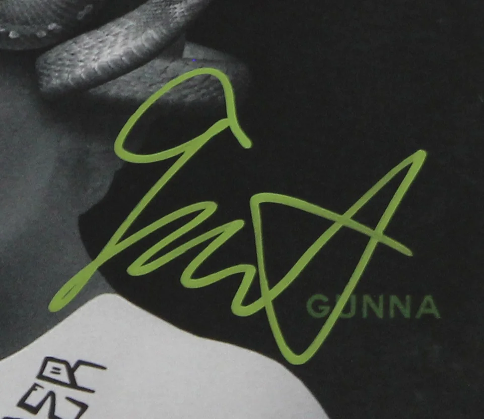 Gunna — Gunna Authentic Signed Drip Harder Album Cover W/ Vinyl Autographed BAS #BN06557, image 3