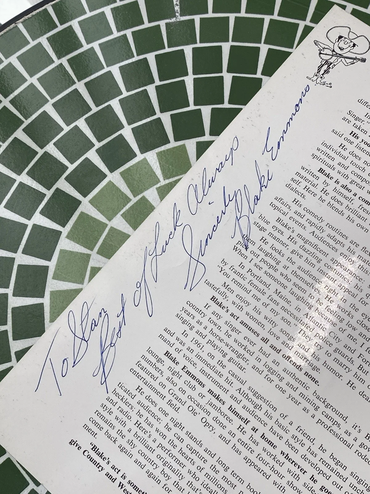 Vintage Blake Emmons Signed Photo Booklet – Autographed Press Kit c. 1960s, image 2