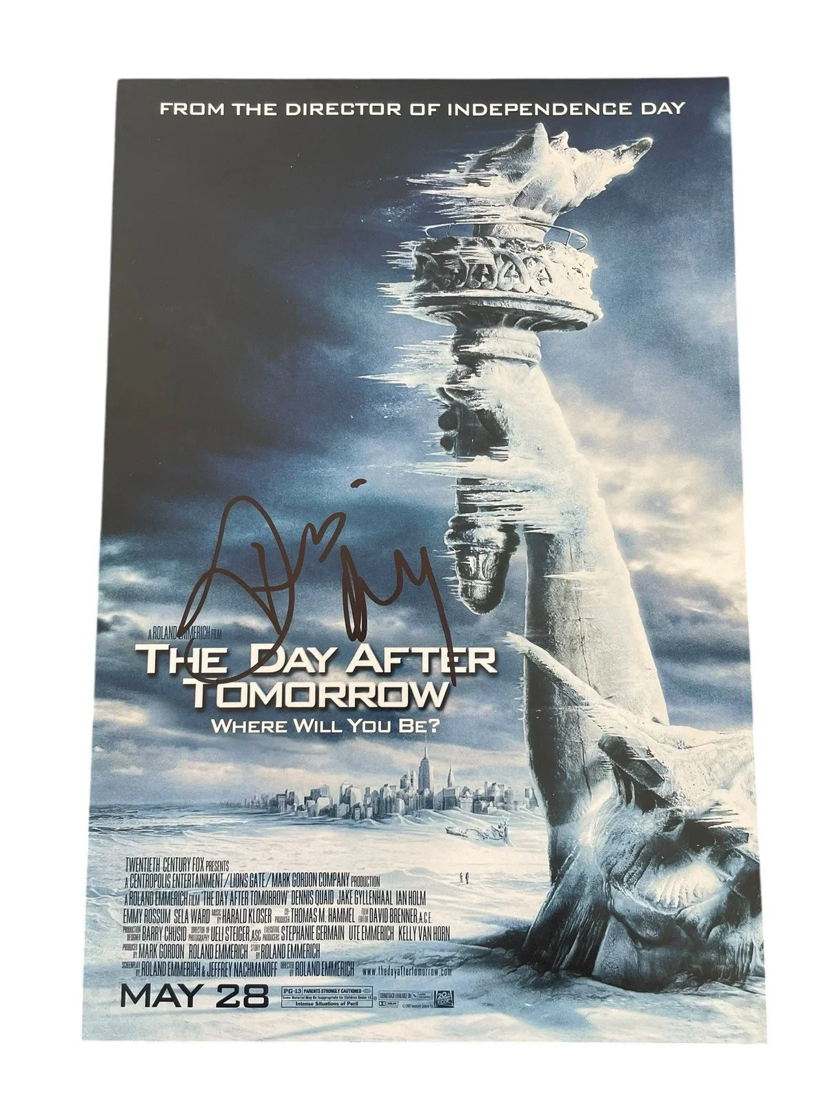 Dennis Quaid — DENNIS QUAID SIGNED AUTOGRAPH DAY AFTER TOMORROW 12x18 PHOTO w/ PROOF JSA COA, изображение 3