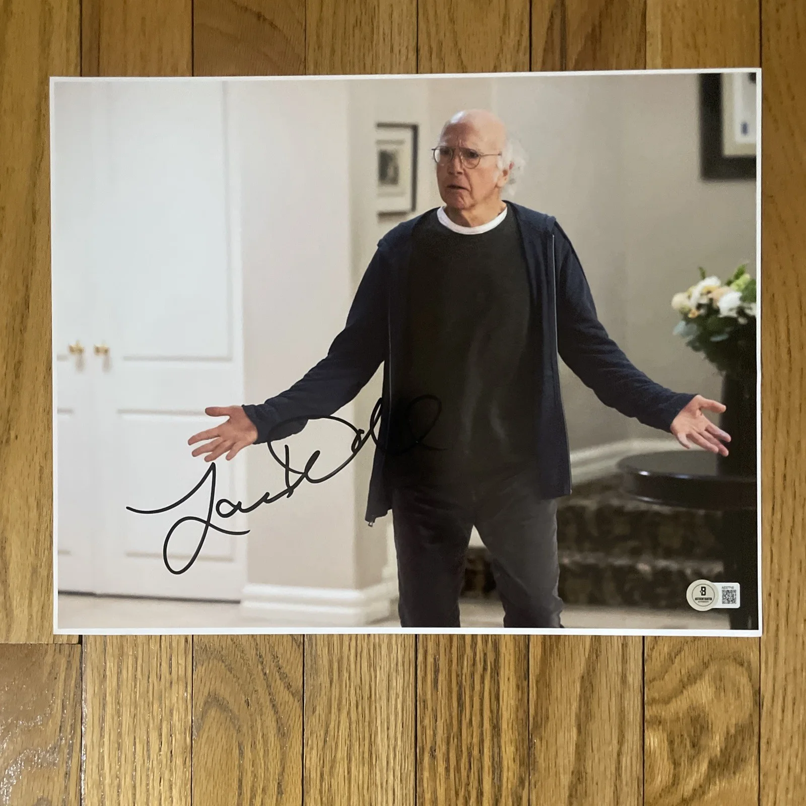 Larry David — LARRY DAVID SIGNED CURB YOUR ENTHUSIASM SEINFELD AUTOGRAPHED 11X14 PHOTO BECKETT