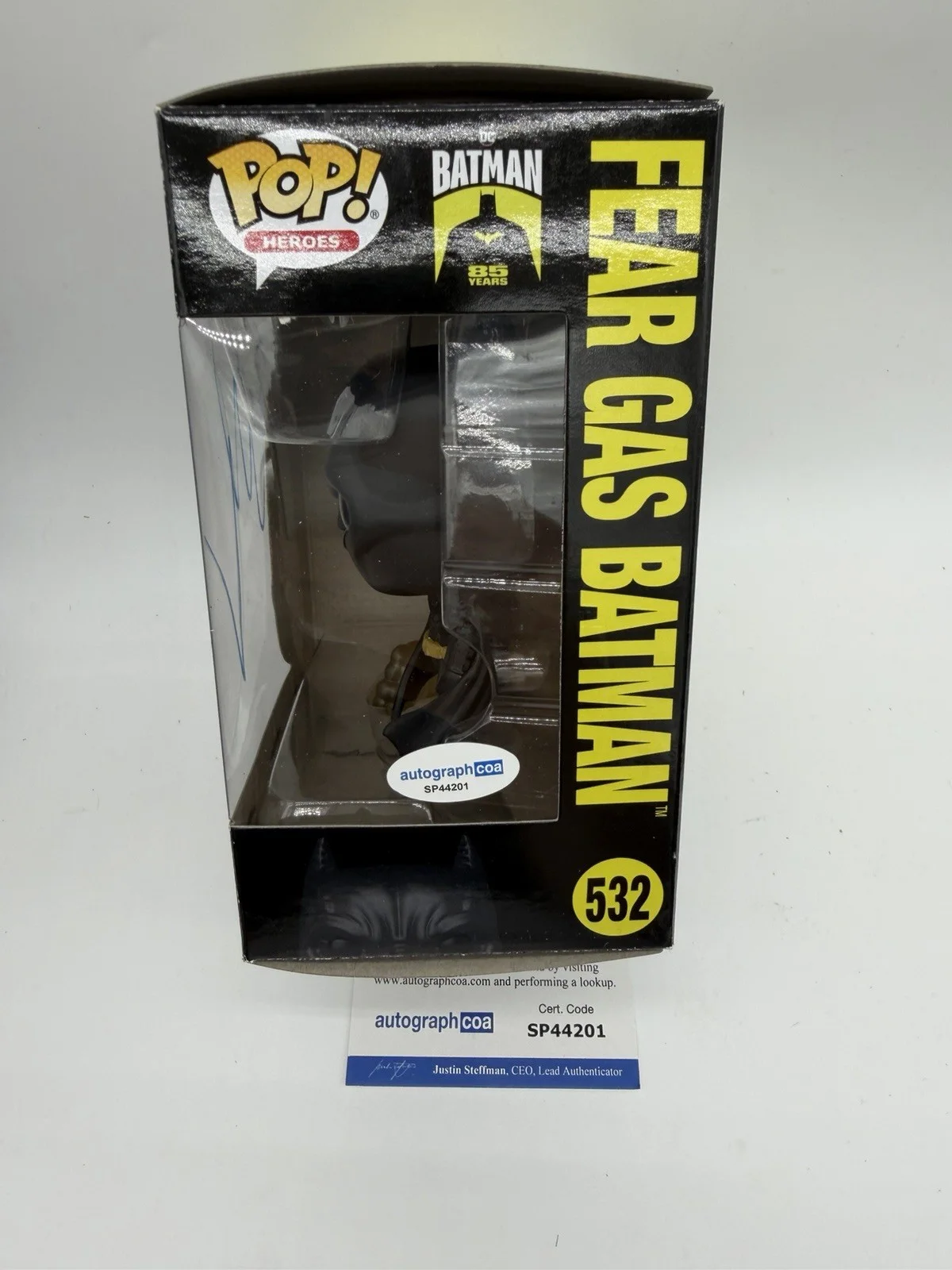 Christian Bale — Christian Bale signed Batman Fear Gas Funko Pop 532, image 3