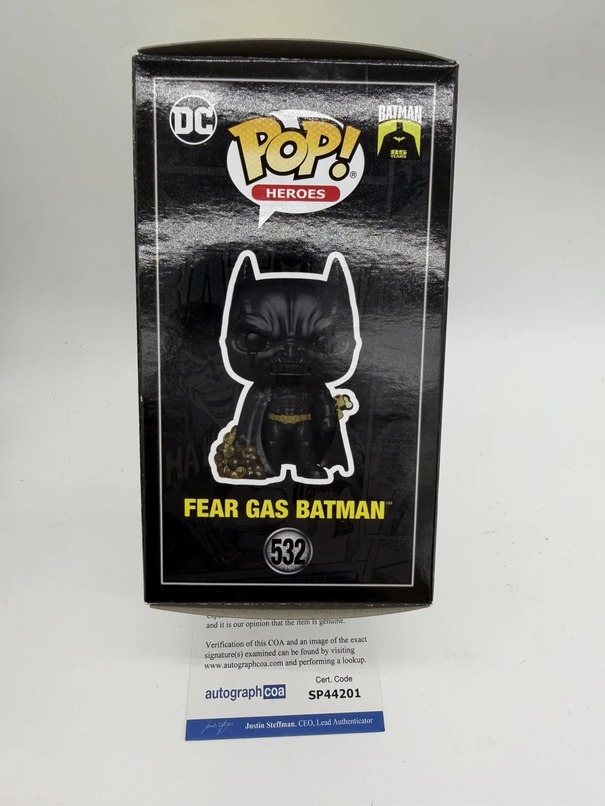 Christian Bale — Christian Bale signed Batman Fear Gas Funko Pop 532, image 5