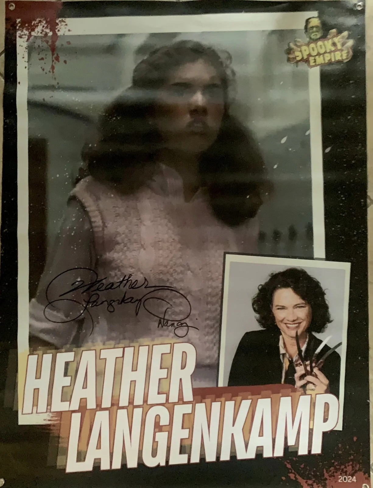 Heather Langenkamp — Heather Langenkamp SIGNED! 36x48 Vinyl Banner A Nightmare on Elm Street Nancy
