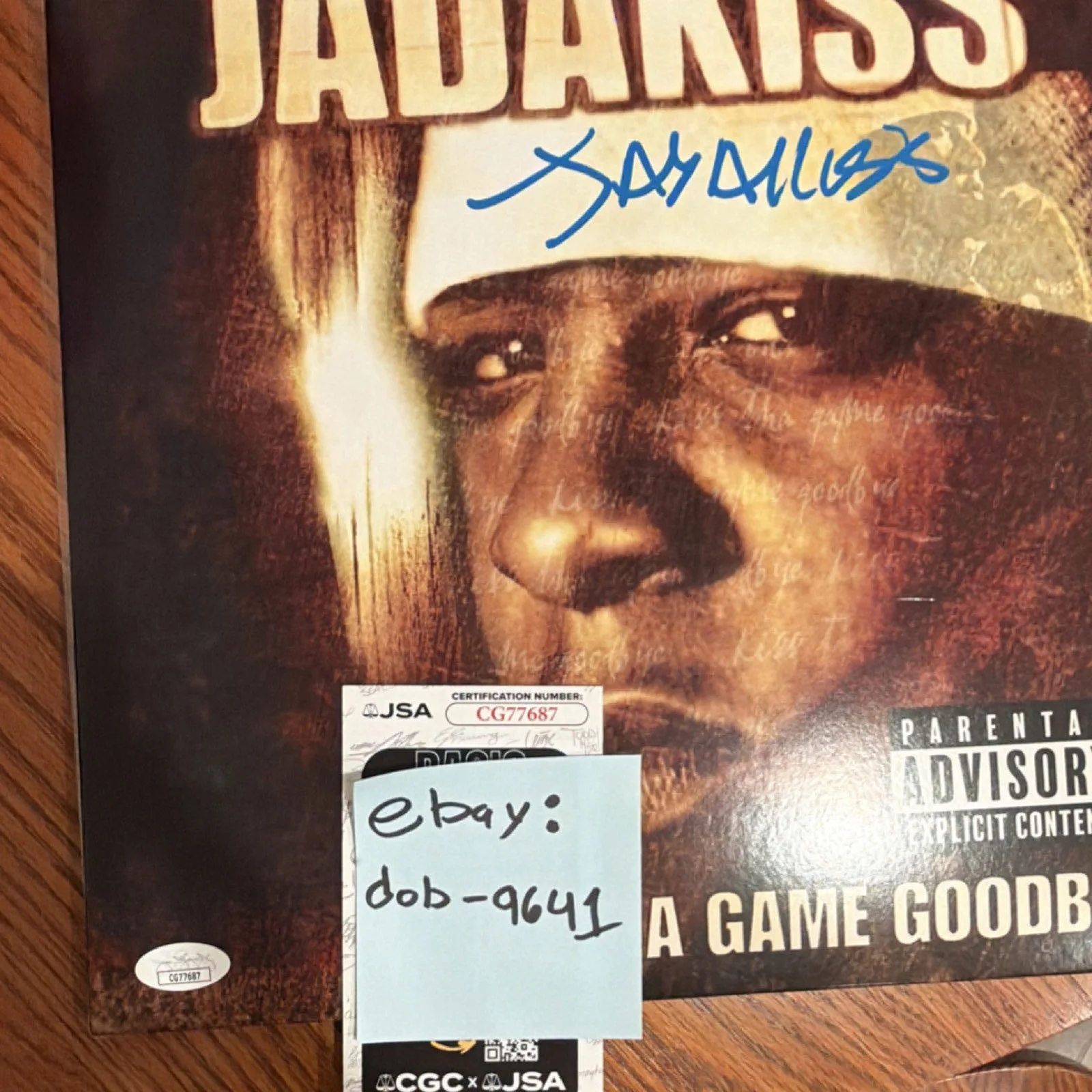 Jadakiss Kiss Tha Game Goodbye Signed Vinyl LP Record JSA Authenticated LOX, изображение 2