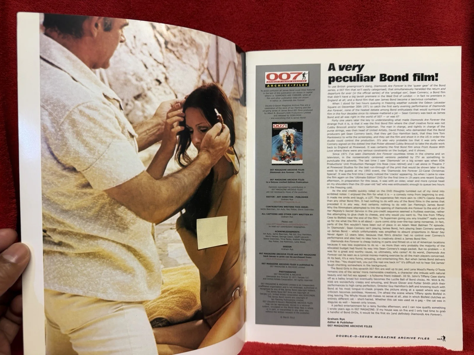 007 Double 0 Seven Magazine Diamonds Are Forever plus Lana Woods Signed Photo, image 4