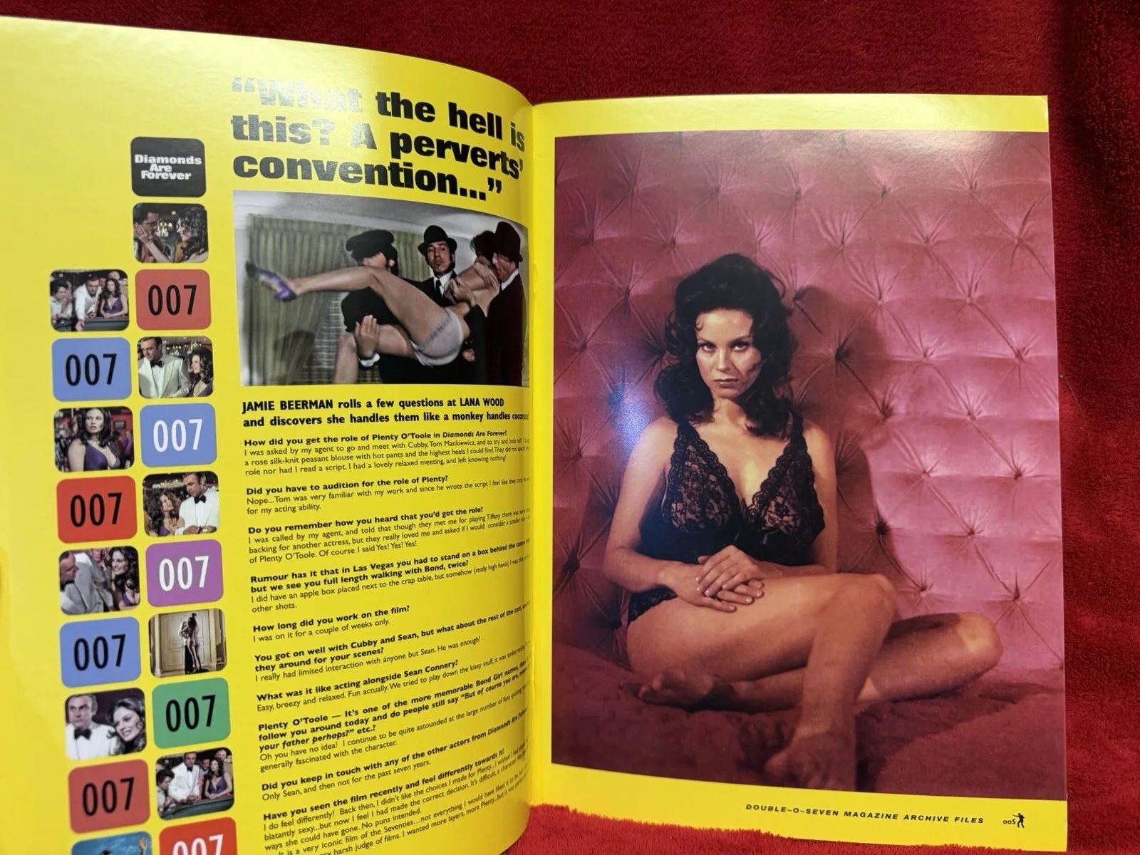 007 Double 0 Seven Magazine Diamonds Are Forever plus Lana Woods Signed Photo, image 5