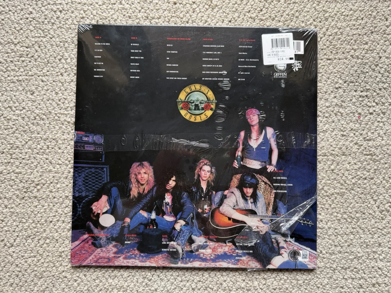 Steven Adler Signed Autographed Guns N Roses Appetite For Destruction Vinyl BAS, изображение 4