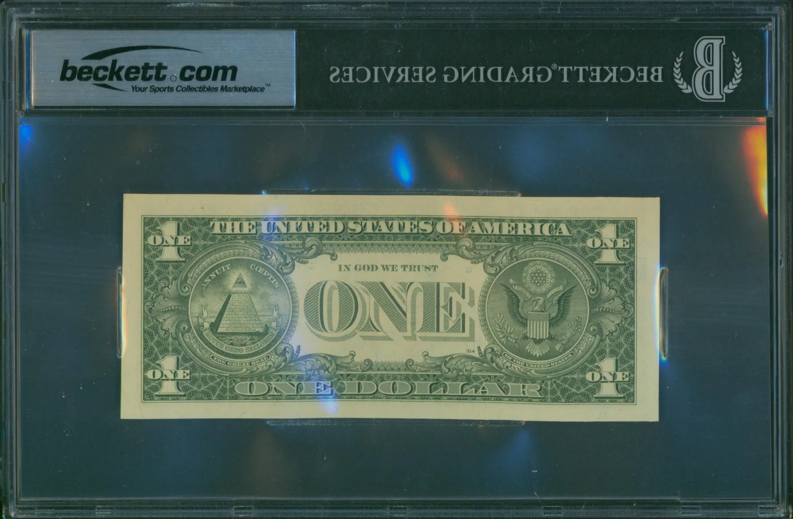 Michael Learned — MICHAEL LEARNED Signed Slabbed One Dollar Bill The Waltons Olivia Auto BAS, image 2