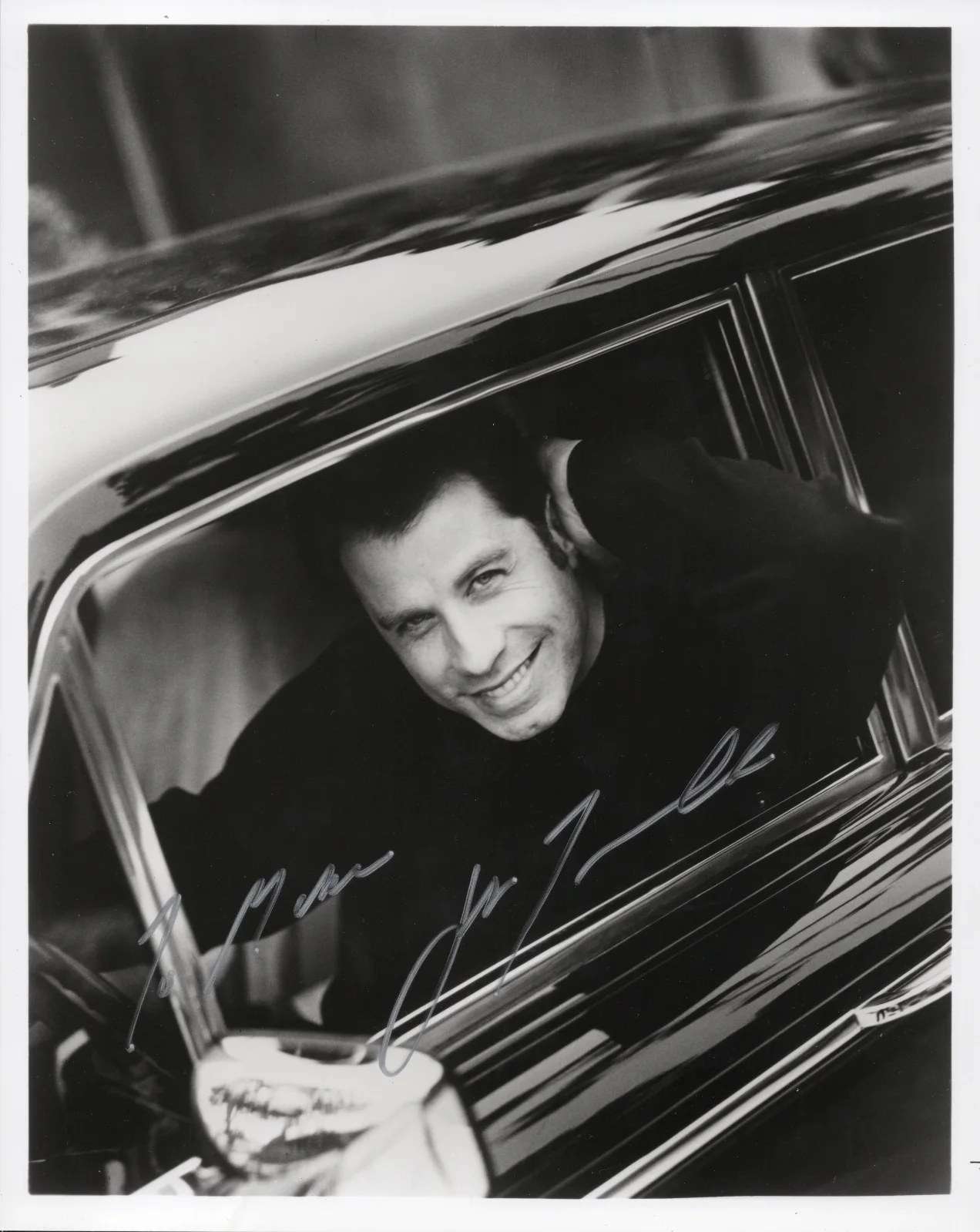 Travolta — John Travolta Signed "to Mike", Autographed 8x10 B/W Photo- Includes COA
