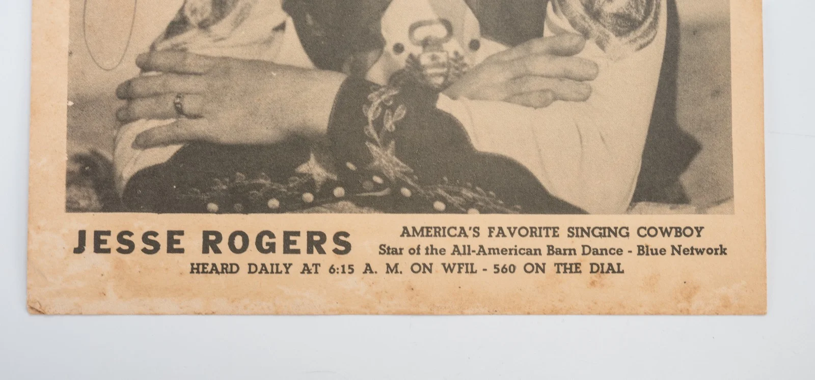 Vintage Jesse Rogers Signed Promotional Photo Singing Cowboy WFIL Blue Network, изображение 3