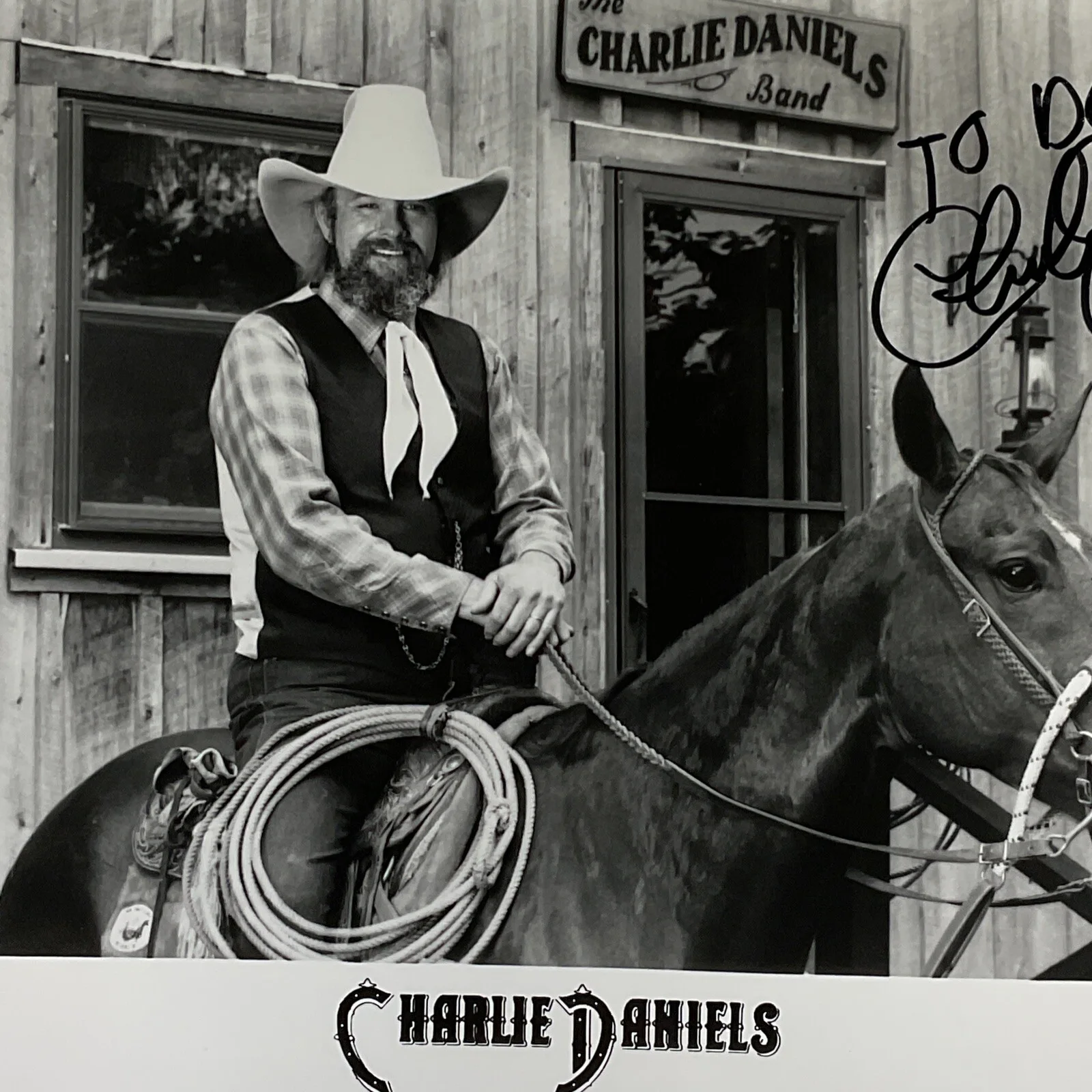 Charlie Daniels — Charlie Daniels Signed Autographed 8x10 Photo Country Music Singer OH HIS HORSE, изображение 3