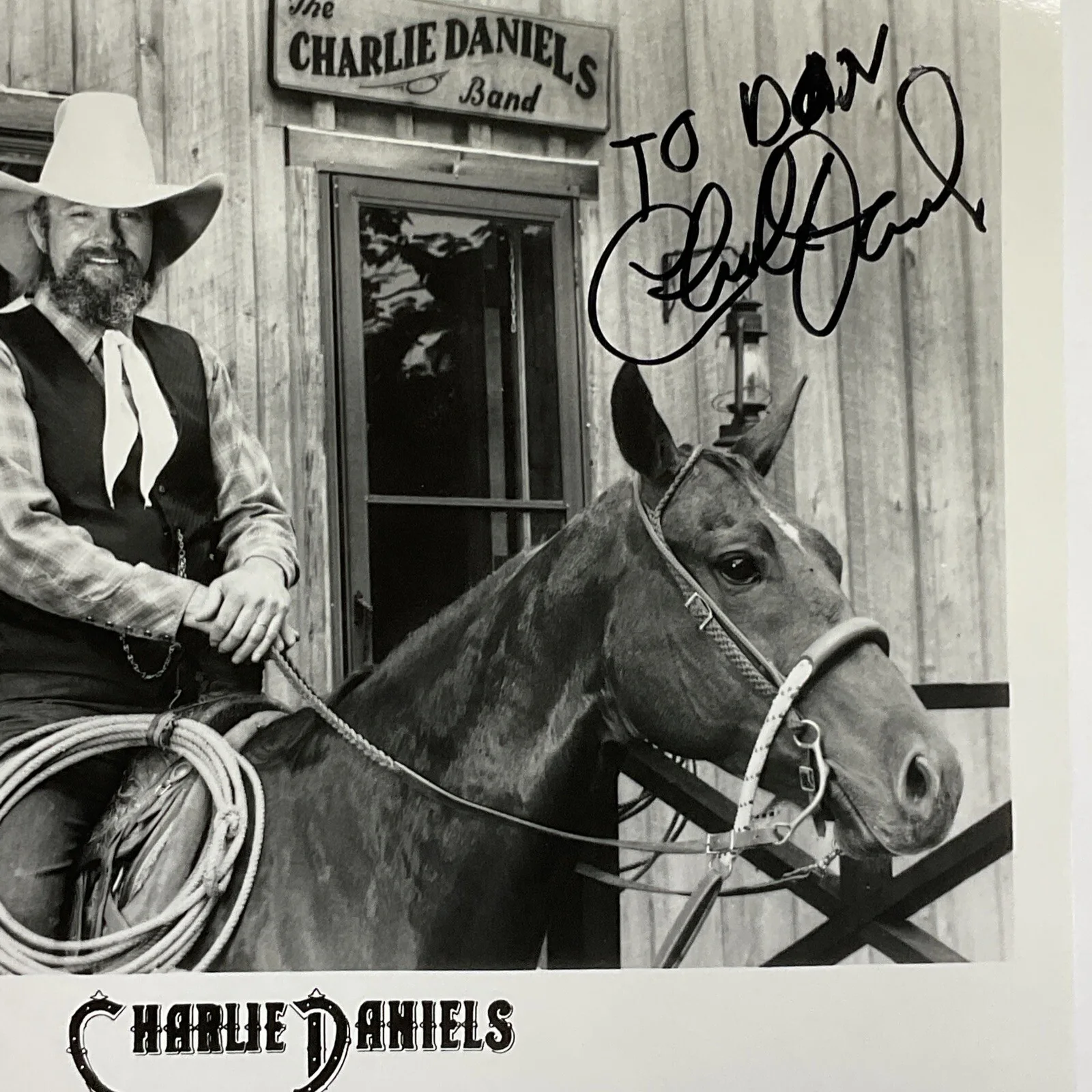 Charlie Daniels — Charlie Daniels Signed Autographed 8x10 Photo Country Music Singer OH HIS HORSE, изображение 4
