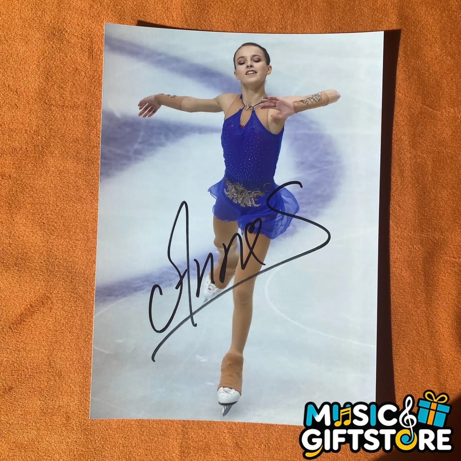 Anna Shcherbakova Ania Autographed Signed Photo Autographs figure skating 2024X, изображение 4
