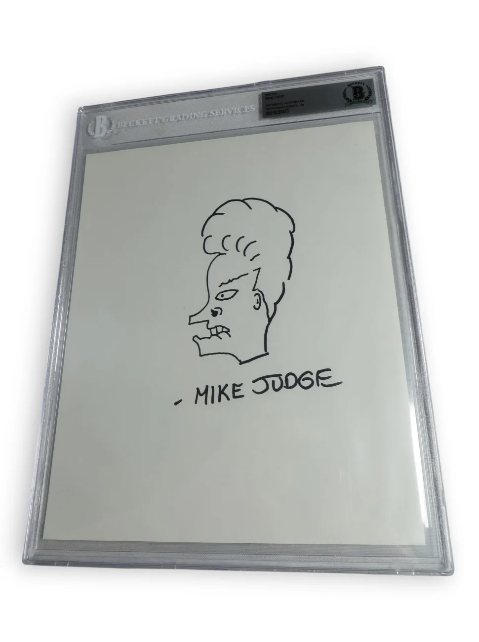 Mike Judge — Mike Judge Signed 8X10 Sketch Drawing Beavis and Butthead BAS Auto Grade 10