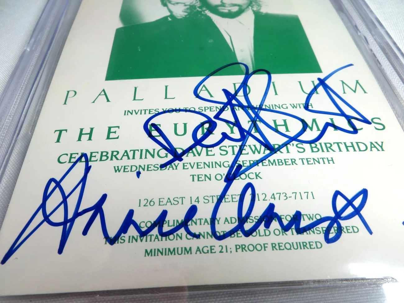 Annie Lennox Dave Stewart Dual Signed Autographed Small Photo The Eurythmics BAS, изображение 2